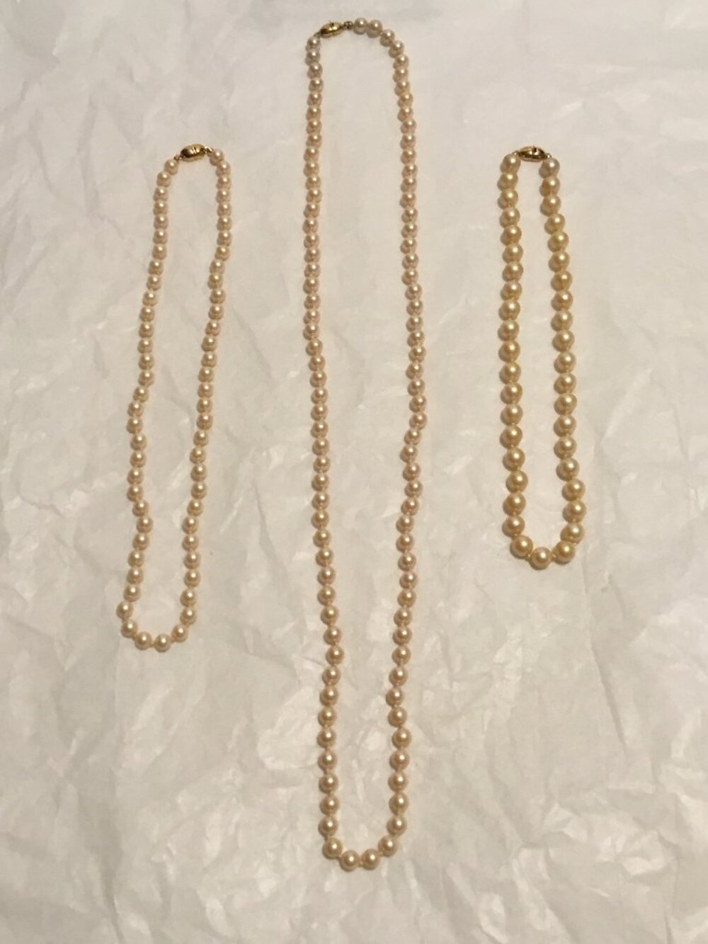 Wonderful collection of 3 vintage Monet pearl necklaces
